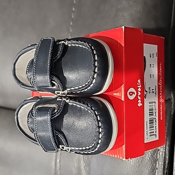 GARVALIN 50 aniversario Boys Shoe Navy Blue Leather Size 21 - Picture 1 of 8